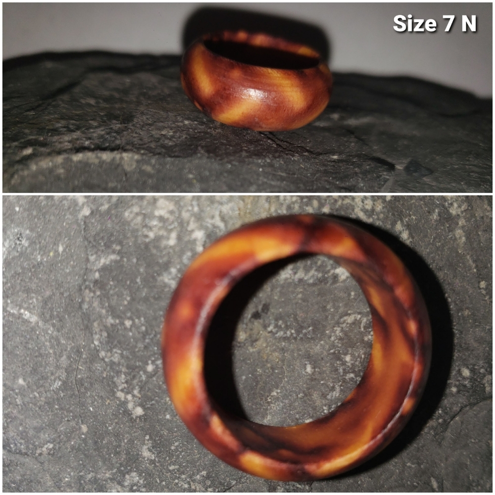 Men's or Women's Wooden Brown Ring Size 7